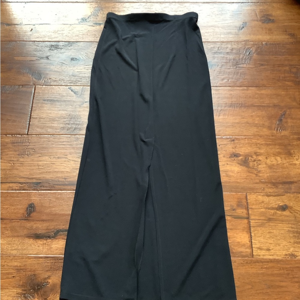 Express. Womens Solid Black Rayon/Poly Long Skirt… - image 2